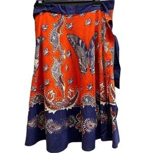 Lucky Brand butterfly wraparound tie skirt/ size Ex small